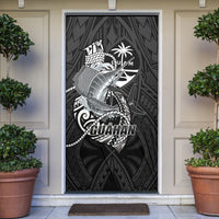 Guam Blue Marlin Fishing Door Cover Guahan Fish Hook Tattoo Black Version LT14 Black - Polynesian Pride