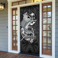 Guam Blue Marlin Fishing Door Cover Guahan Fish Hook Tattoo Black Version LT14 - Polynesian Pride