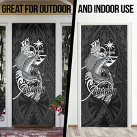 Guam Blue Marlin Fishing Door Cover Guahan Fish Hook Tattoo Black Version LT14 - Polynesian Pride