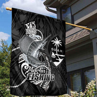 Guam Blue Marlin Fishing Garden Flag Guahan Fish Hook Tattoo Black Version LT14 - Polynesian Pride