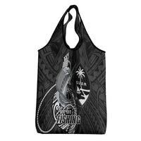 Guam Blue Marlin Fishing Grocery Bag Guahan Fish Hook Tattoo Black Version LT14 - Polynesian Pride