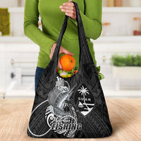 Guam Blue Marlin Fishing Grocery Bag Guahan Fish Hook Tattoo Black Version LT14 - Polynesian Pride