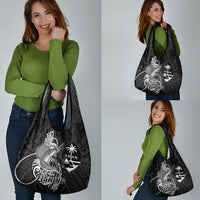 Guam Blue Marlin Fishing Grocery Bag Guahan Fish Hook Tattoo Black Version LT14 - Polynesian Pride