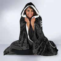 Guam Blue Marlin Fishing Hooded Blanket Guahan Fish Hook Tattoo Black Version LT14 - Polynesian Pride