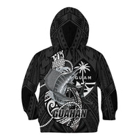 Guam Blue Marlin Fishing Kid Hoodie Guahan Fish Hook Tattoo Black Version LT14 - Polynesian Pride