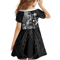 Guam Blue Marlin Fishing Kid Short Sleeve Dress Guahan Fish Hook Tattoo Black Version