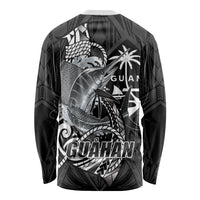 Guam Blue Marlin Fishing Long Sleeve Shirt Guahan Fish Hook Tattoo Black Version LT14 - Polynesian Pride