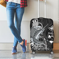 Guam Blue Marlin Fishing Luggage Cover Guahan Fish Hook Tattoo Black Version LT14 - Polynesian Pride