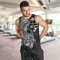 Guam Blue Marlin Fishing Men Tank Top Guahan Fish Hook Tattoo Black Version LT14 Black - Polynesian Pride