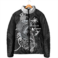 Guam Blue Marlin Fishing Padded Jacket Guahan Fish Hook Tattoo Black Version LT14 - Polynesian Pride