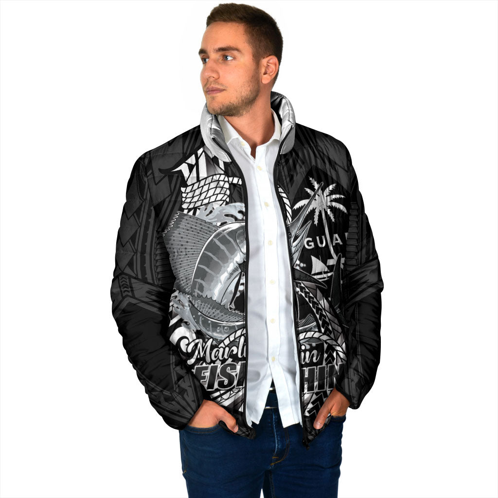 Guam Blue Marlin Fishing Padded Jacket Guahan Fish Hook Tattoo Black Version LT14 - Polynesian Pride