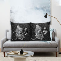 Guam Blue Marlin Fishing Pillow Cover Guahan Fish Hook Tattoo Black Version LT14 - Polynesian Pride