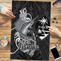 Guam Blue Marlin Fishing Puzzle Guahan Fish Hook Tattoo Black Version LT14 Black - Polynesian Pride