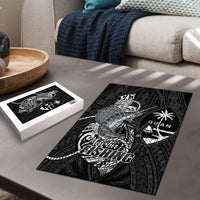 Guam Blue Marlin Fishing Puzzle Guahan Fish Hook Tattoo Black Version LT14 - Polynesian Pride