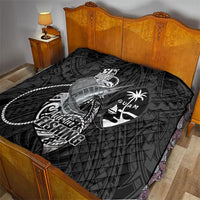 Guam Blue Marlin Fishing Quilt Guahan Fish Hook Tattoo Black Version LT14 - Polynesian Pride