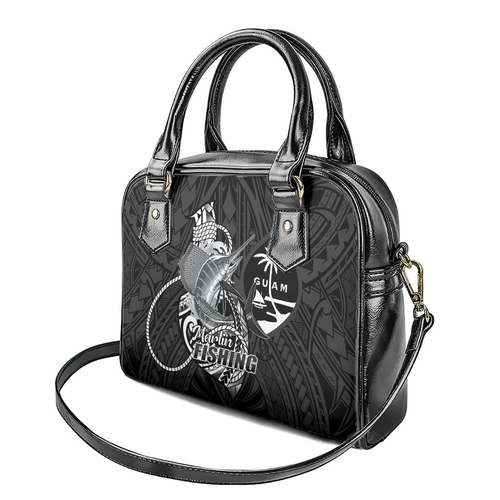Guam Blue Marlin Fishing Shoulder Handbag Guahan Fish Hook Tattoo Black Version LT14 - Polynesian Pride