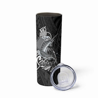 Guam Blue Marlin Fishing Skinny Tumbler Guahan Fish Hook Tattoo Black Version LT14 - Polynesian Pride