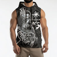 Guam Blue Marlin Fishing Sleeveless Hoodie Guahan Fish Hook Tattoo Black Version LT14 - Polynesian Pride