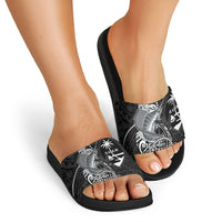 Guam Blue Marlin Fishing Slide Sandals Guahan Fish Hook Tattoo Black Version LT14 - Polynesian Pride