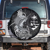 Guam Blue Marlin Fishing Spare Tire Cover Guahan Fish Hook Tattoo Black Version LT14 Black - Polynesian Pride