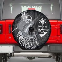 Guam Blue Marlin Fishing Spare Tire Cover Guahan Fish Hook Tattoo Black Version LT14 - Polynesian Pride