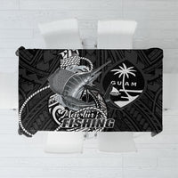 Guam Blue Marlin Fishing Tablecloth Guahan Fish Hook Tattoo Black Version LT14 Black - Polynesian Pride