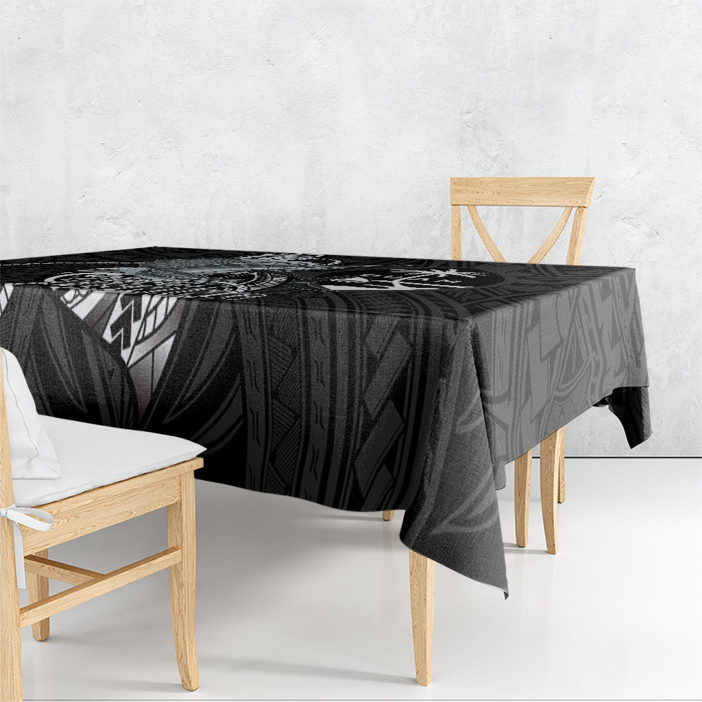 Guam Blue Marlin Fishing Tablecloth Guahan Fish Hook Tattoo Black Version LT14 - Polynesian Pride