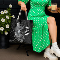 Guam Blue Marlin Fishing Tote Bag Guahan Fish Hook Tattoo Black Version LT14 - Polynesian Pride