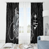 Guam Blue Marlin Fishing Window Curtain Guahan Fish Hook Tattoo Black Version LT14 - Polynesian Pride