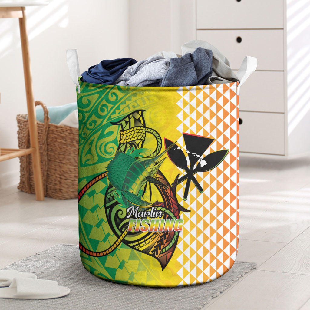 Hawaii Blue Marlin Fishing Laundry Basket Hawaiian Kanaka Kakau Reggae LT14 Reggae - Polynesian Pride