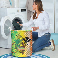 Hawaii Blue Marlin Fishing Laundry Basket Hawaiian Kanaka Kakau Reggae LT14 - Polynesian Pride