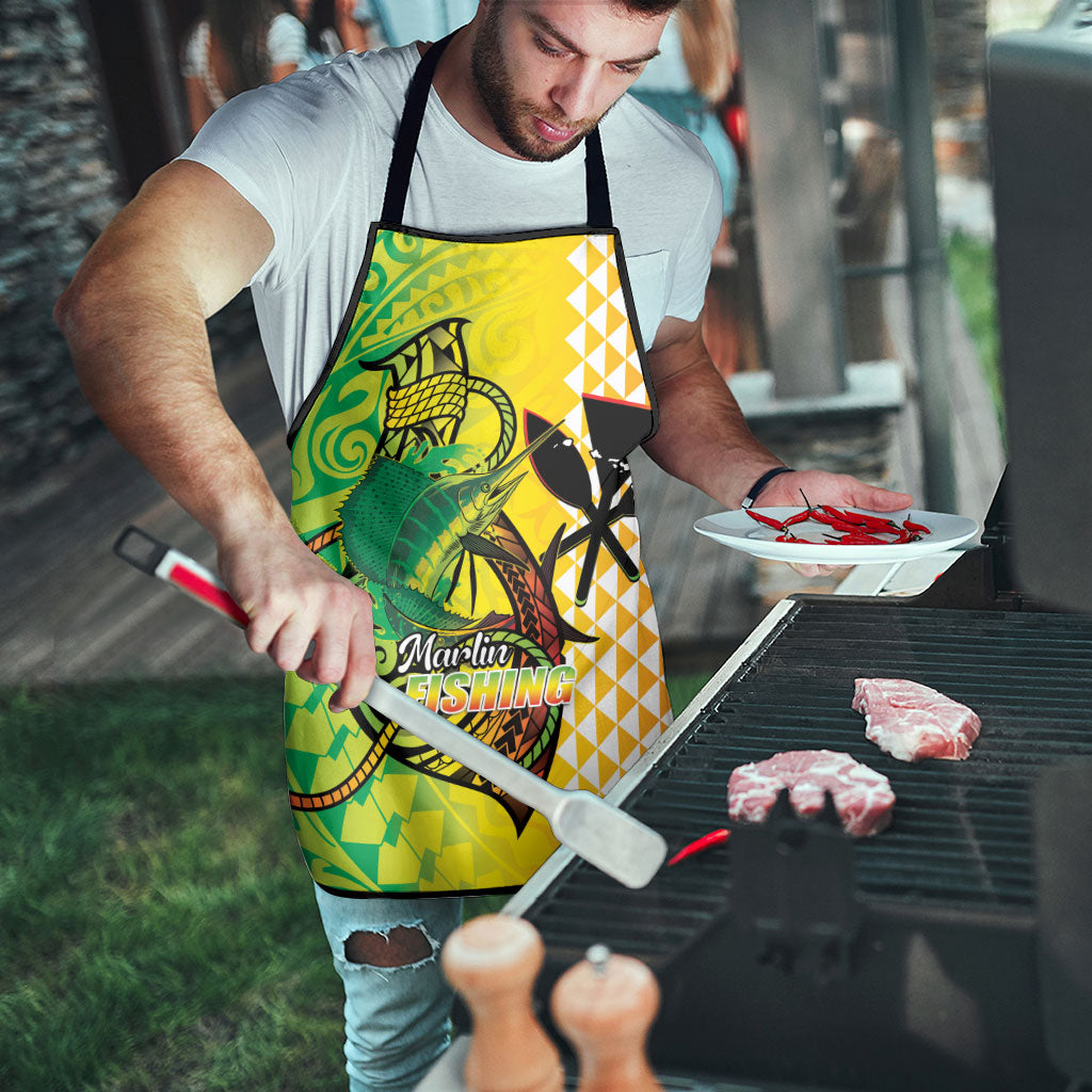 Hawaii Blue Marlin Fishing Apron Hawaiian Kanaka Kakau Reggae LT14 - Polynesian Pride