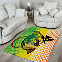 Hawaii Blue Marlin Fishing Area Rug Hawaiian Kanaka Kakau Reggae
