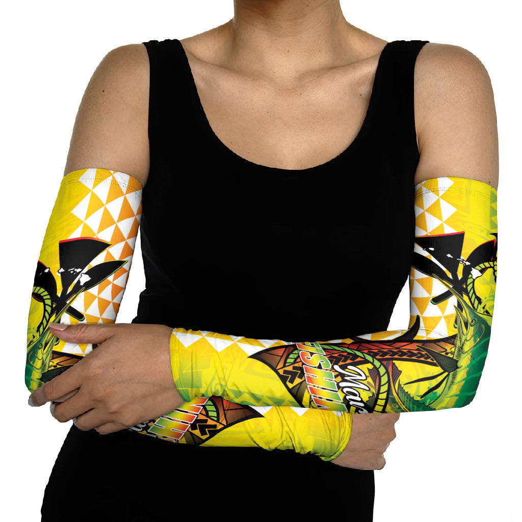 Hawaii Blue Marlin Fishing Arm Sleeves Hawaiian Kanaka Kakau Reggae LT14 - Polynesian Pride