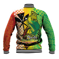 Hawaii Blue Marlin Fishing Baseball Jacket Hawaiian Kanaka Kakau Reggae LT14 - Polynesian Pride