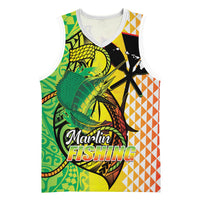 Hawaii Blue Marlin Fishing Basketball Jersey Hawaiian Kanaka Kakau Reggae LT14 Unisex Reggae - Polynesian Pride