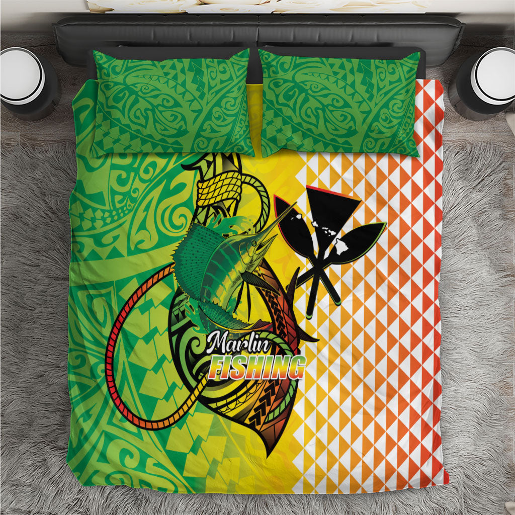 Hawaii Blue Marlin Fishing Bedding Set Hawaiian Kanaka Kakau Reggae LT14 Reggae - Polynesian Pride