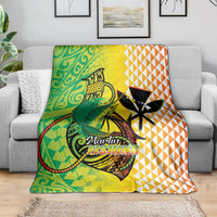 Hawaii Blue Marlin Fishing Blanket Hawaiian Kanaka Kakau Reggae LT14 - Polynesian Pride