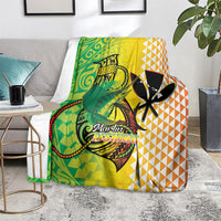 Hawaii Blue Marlin Fishing Blanket Hawaiian Kanaka Kakau Reggae LT14 - Polynesian Pride
