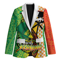 Hawaii Blue Marlin Fishing Blazer Hawaiian Kanaka Kakau Reggae LT14 Unisex Reggae - Polynesian Pride