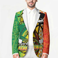 Hawaii Blue Marlin Fishing Blazer Hawaiian Kanaka Kakau Reggae LT14 - Polynesian Pride