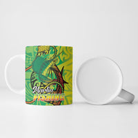 Hawaii Blue Marlin Fishing Ceramic Mug Hawaiian Kanaka Kakau Reggae
