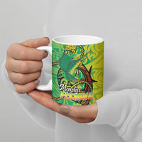 Hawaii Blue Marlin Fishing Ceramic Mug Hawaiian Kanaka Kakau Reggae