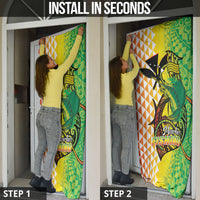 Hawaii Blue Marlin Fishing Door Cover Hawaiian Kanaka Kakau Reggae LT14 - Polynesian Pride