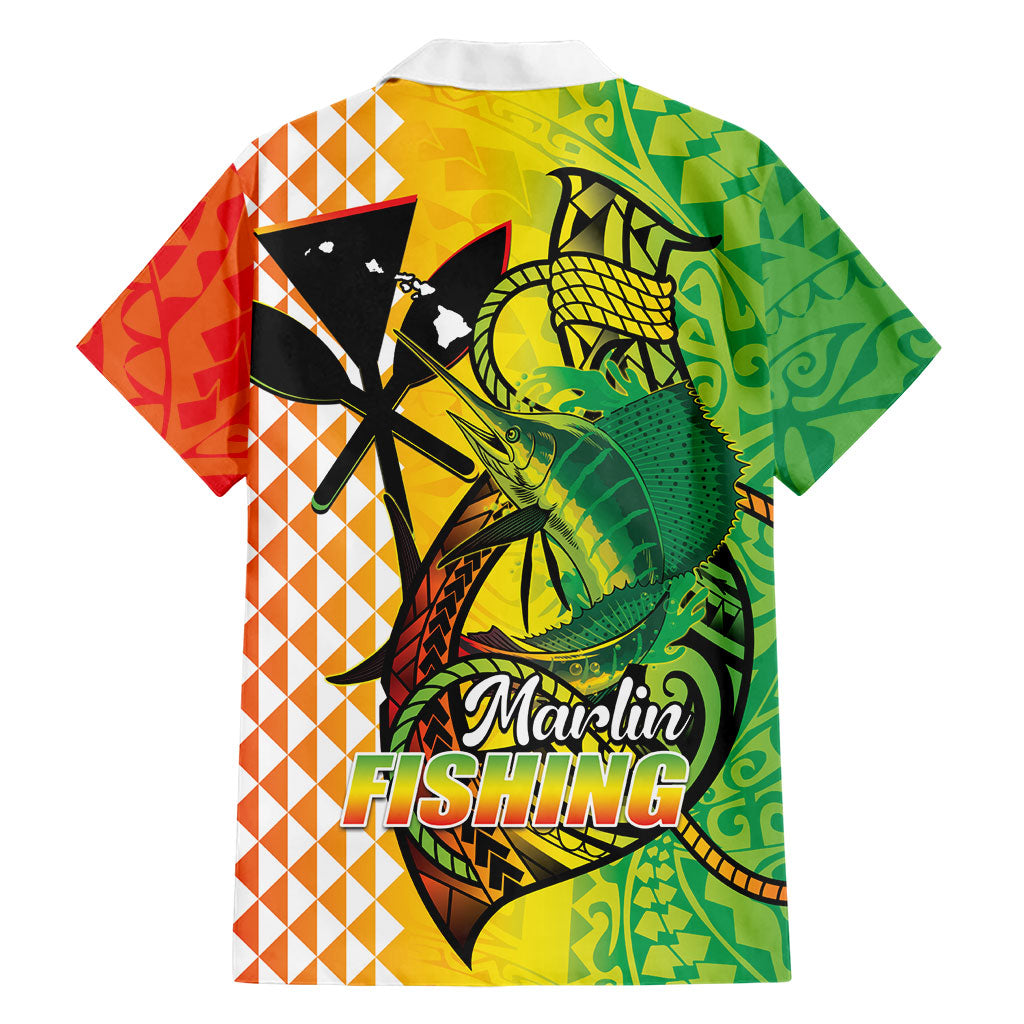 Hawaii Blue Marlin Fishing Family Matching Mermaid Dress and Hawaiian Shirt Hawaiian Kanaka Kakau Reggae