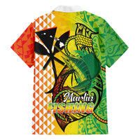 Hawaii Blue Marlin Fishing Family Matching Mermaid Dress and Hawaiian Shirt Hawaiian Kanaka Kakau Reggae