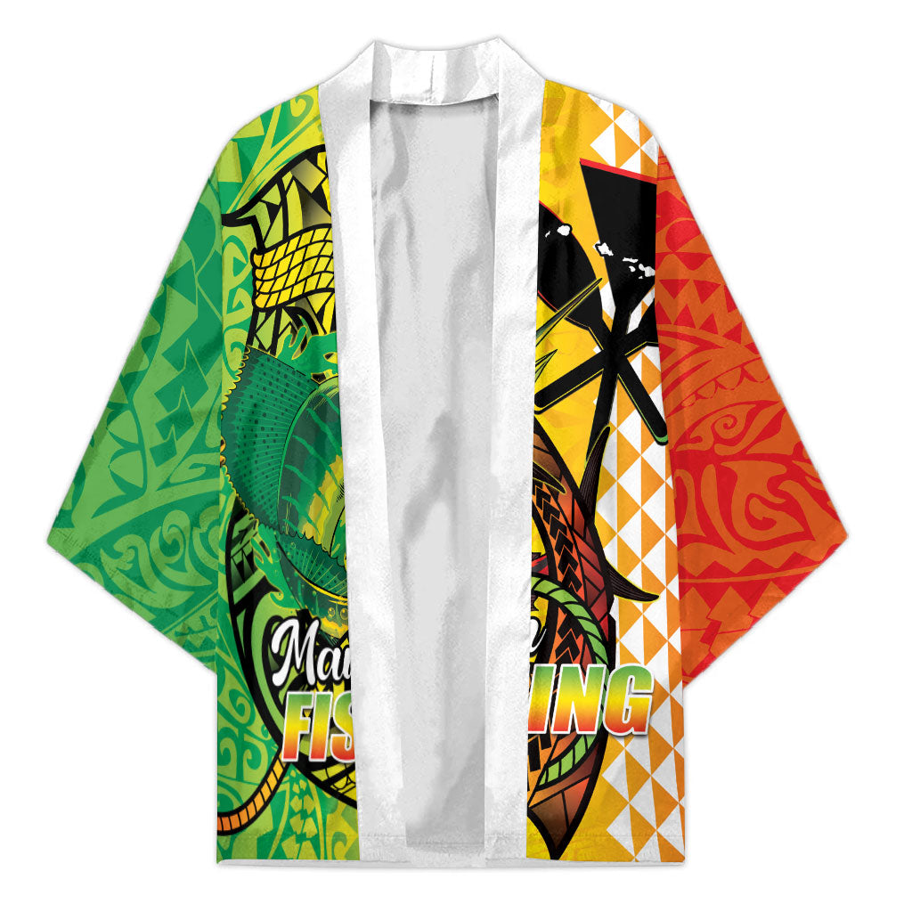 Hawaii Blue Marlin Fishing Kimono Hawaiian Kanaka Kakau Reggae LT14 Unisex Reggae - Polynesian Pride