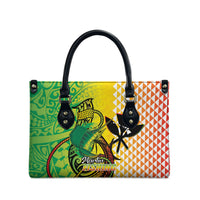 Hawaii Blue Marlin Fishing Leather Bag Hawaiian Kanaka Kakau Reggae LT14 - Polynesian Pride