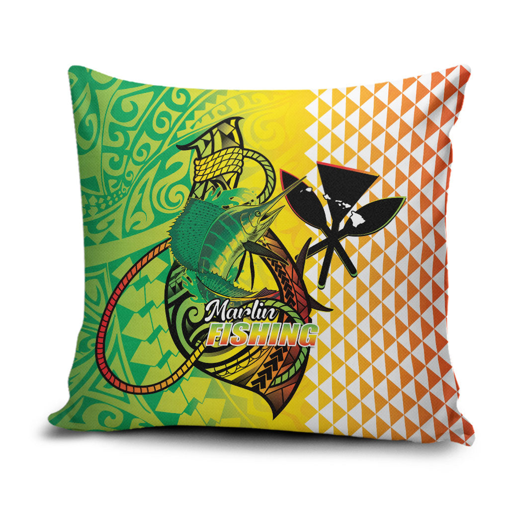 Hawaii Blue Marlin Fishing Pillow Cover Hawaiian Kanaka Kakau Reggae LT14 Reggae - Polynesian Pride