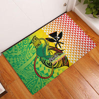 Hawaii Blue Marlin Fishing Rubber Doormat Hawaiian Kanaka Kakau Reggae LT14 - Polynesian Pride